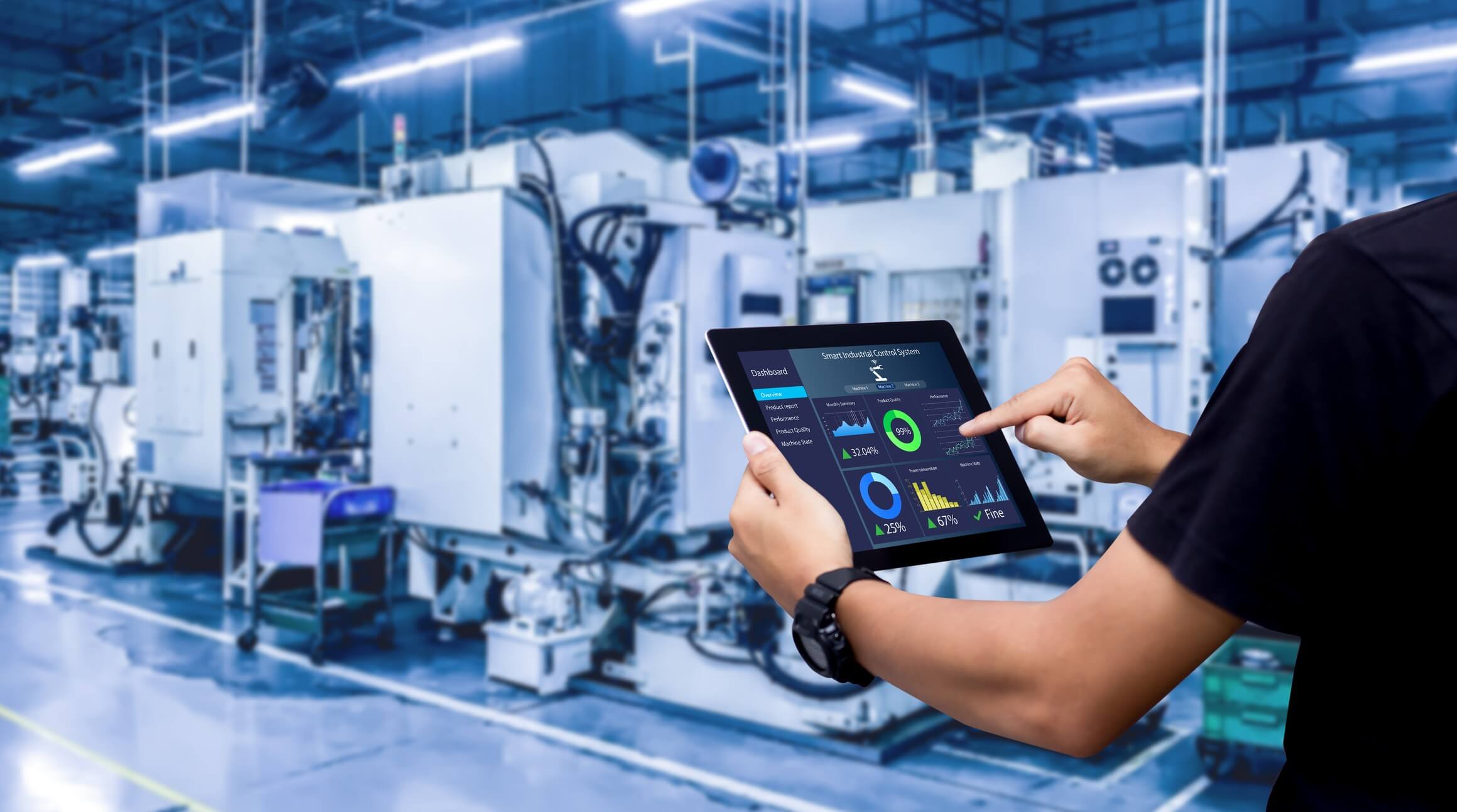 Industrial environment in Los Angeles with IoT devices using wireless heatmaps.